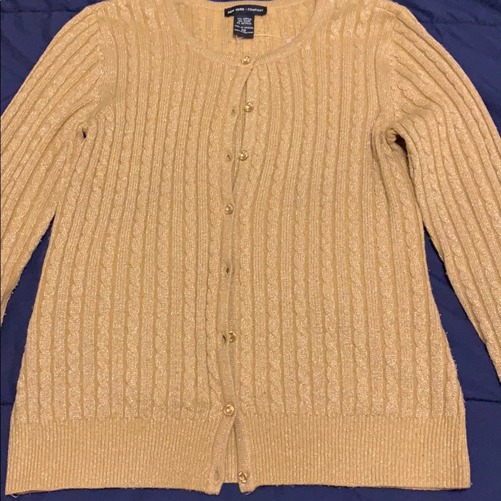 Gold studded buttoned up sweater
